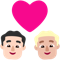 Couple with Heart- Man- Man- Light Skin Tone- Medium-Light Skin Tone emoji on Microsoft